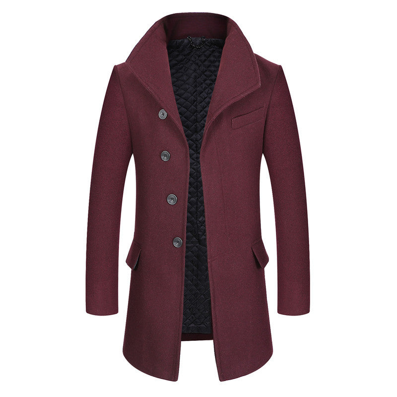 Herren Taillierter Chesterfield-Mantel aus Wollmix mit gesteppter Thermoinnenjacke – Montevé