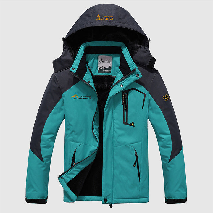 Herren dreilagige Thermo‑Trekkingjacke mit abnehmbarer Kapuze und hochflorigem Fleecefutter Echo Archiv