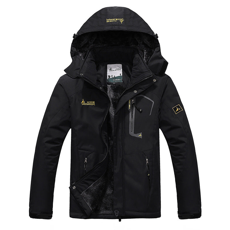 Herren dreilagige Thermo‑Trekkingjacke mit abnehmbarer Kapuze und hochflorigem Fleecefutter Echo Archiv