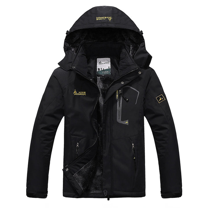 Herren dreilagige Thermo‑Trekkingjacke mit abnehmbarer Kapuze und hochflorigem Fleecefutter Echo Archiv