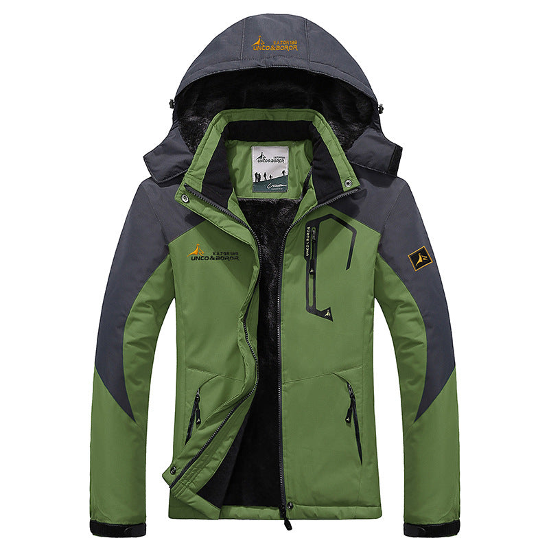 Herren dreilagige Thermo‑Trekkingjacke mit abnehmbarer Kapuze und hochflorigem Fleecefutter Echo Archiv