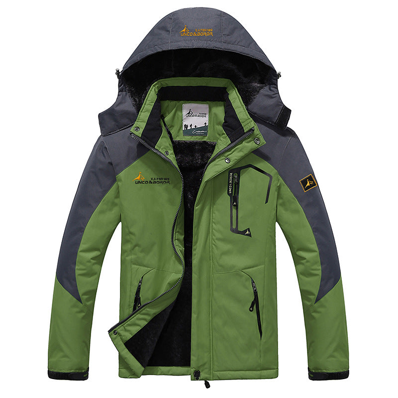 Herren dreilagige Thermo‑Trekkingjacke mit abnehmbarer Kapuze und hochflorigem Fleecefutter Echo Archiv