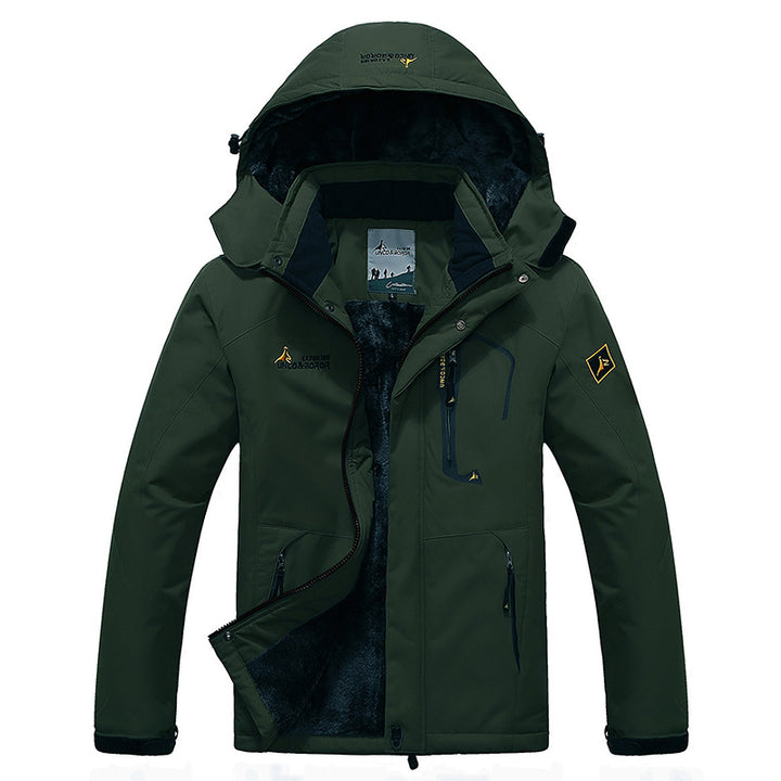 Herren dreilagige Thermo‑Trekkingjacke mit abnehmbarer Kapuze und hochflorigem Fleecefutter Echo Archiv