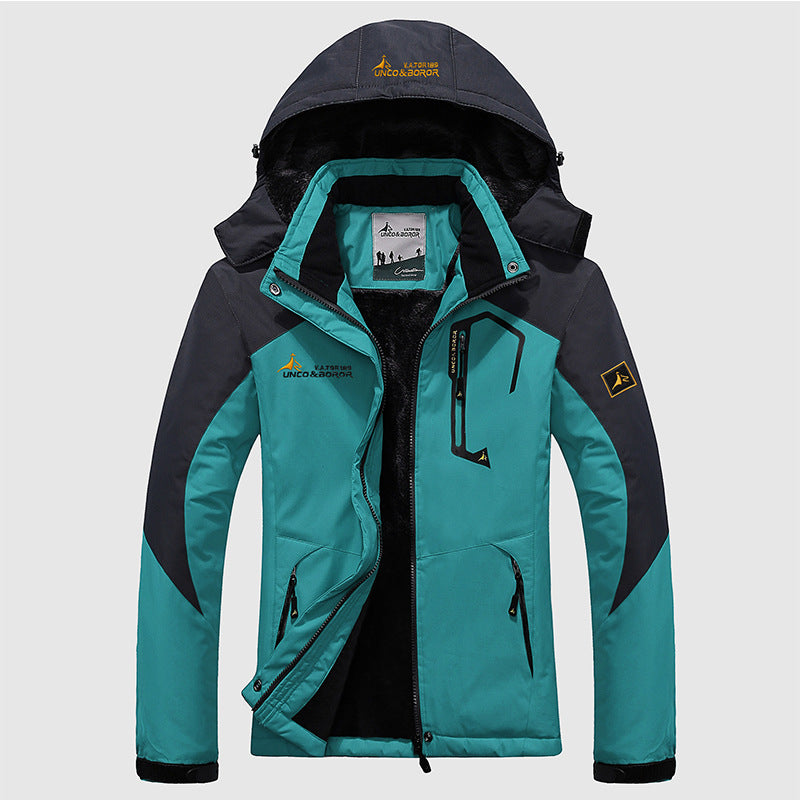 Herren dreilagige Thermo‑Trekkingjacke mit abnehmbarer Kapuze und hochflorigem Fleecefutter Echo Archiv