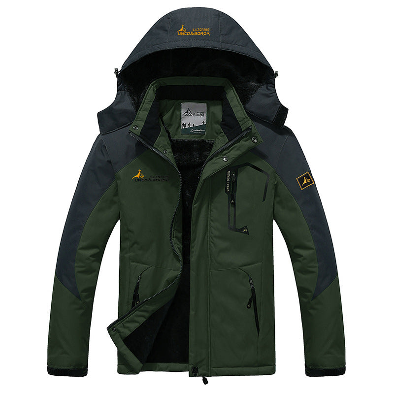 Herren dreilagige Thermo‑Trekkingjacke mit abnehmbarer Kapuze und hochflorigem Fleecefutter Echo Archiv