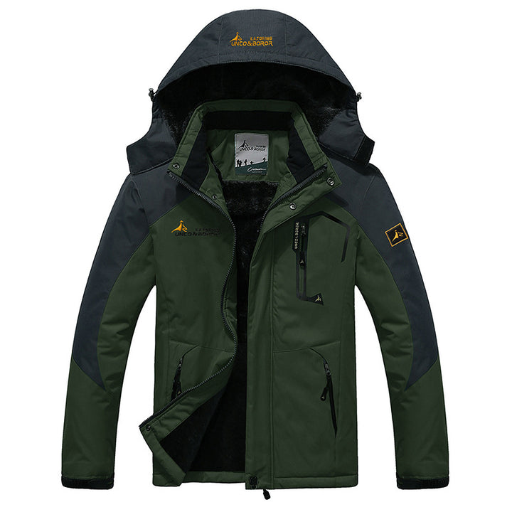 Herren dreilagige Thermo‑Trekkingjacke mit abnehmbarer Kapuze und hochflorigem Fleecefutter Echo Archiv
