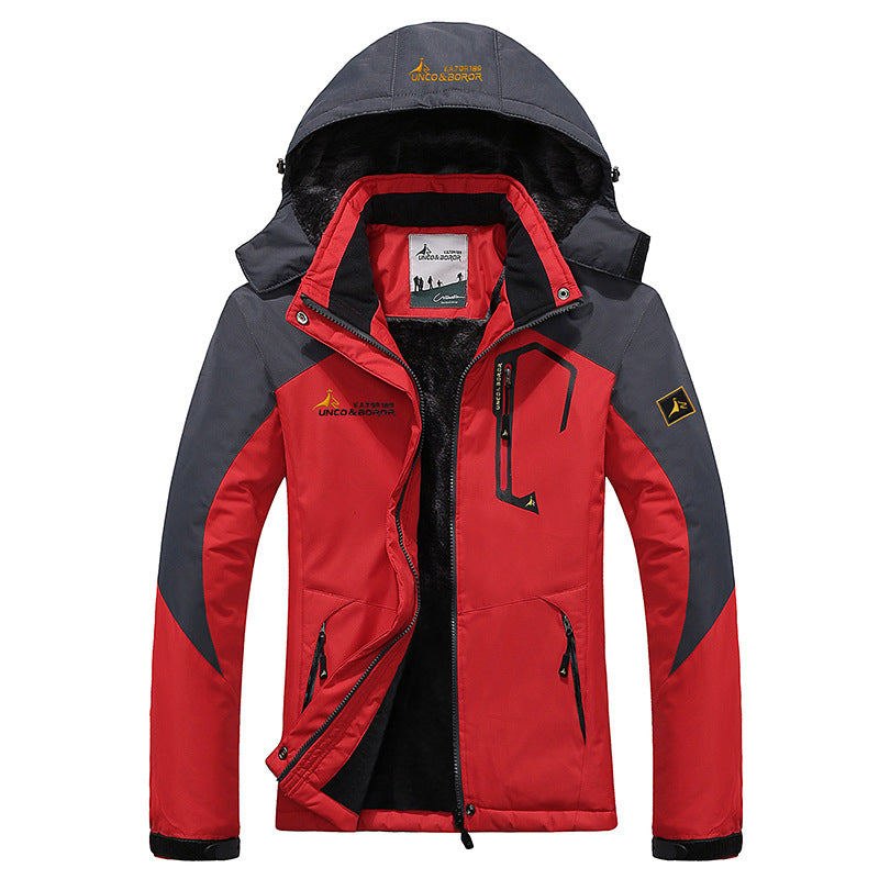 Herren dreilagige Thermo‑Trekkingjacke mit abnehmbarer Kapuze und hochflorigem Fleecefutter Echo Archiv