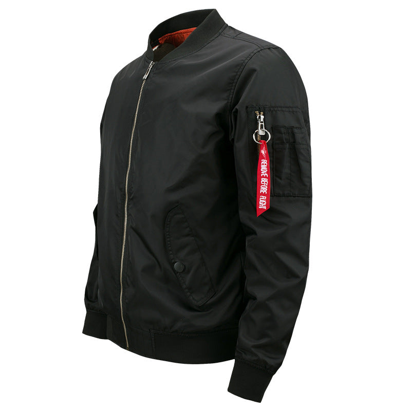 Herren leichter gesteppter Nylon-Bomber mit Utility-Ärmeltasche und gerippten Bündchen Echoarchiv