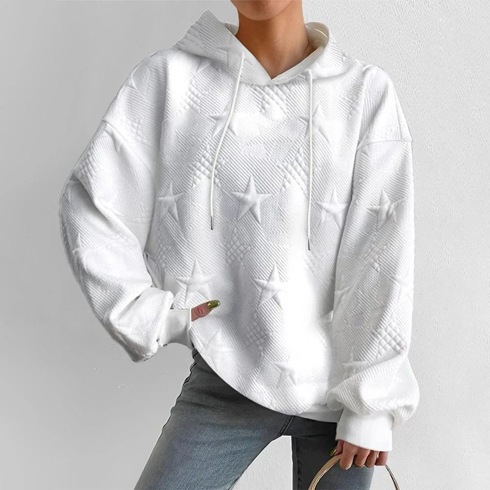 Echoarchiv - Hoodie mit Stern in Reliefstruktur