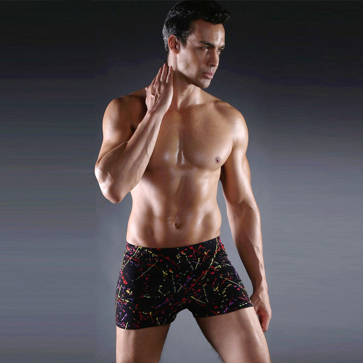 Herren Badeboxershorts mit modernem Grafikdruck Echo Archiv