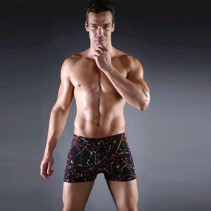Herren Badeboxershorts mit modernem Grafikdruck Echo Archiv