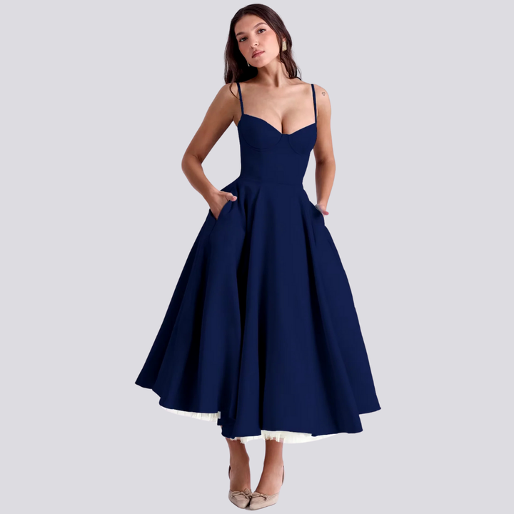 Echoarchiv | Midi-Kleid mit Blumenkorsett für Damen