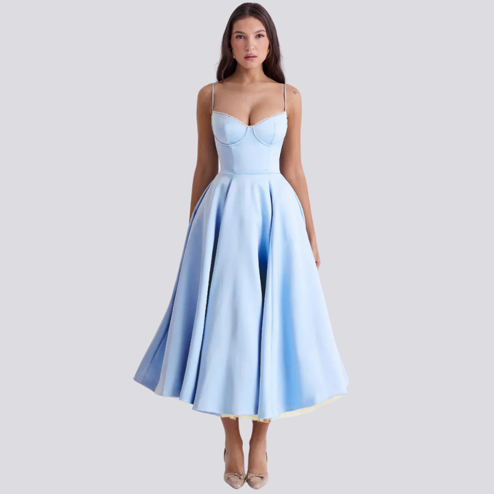 Echoarchiv | Midi-Kleid mit Blumenkorsett für Damen