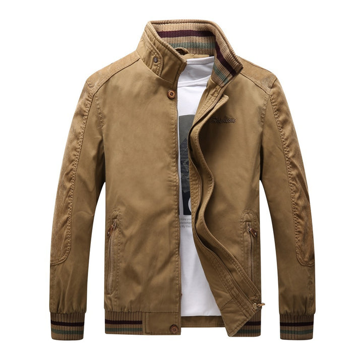 Herren Harrington-Style Übergangsjacke mit Stehkragen und gerippten Bündchen Echoarchiv