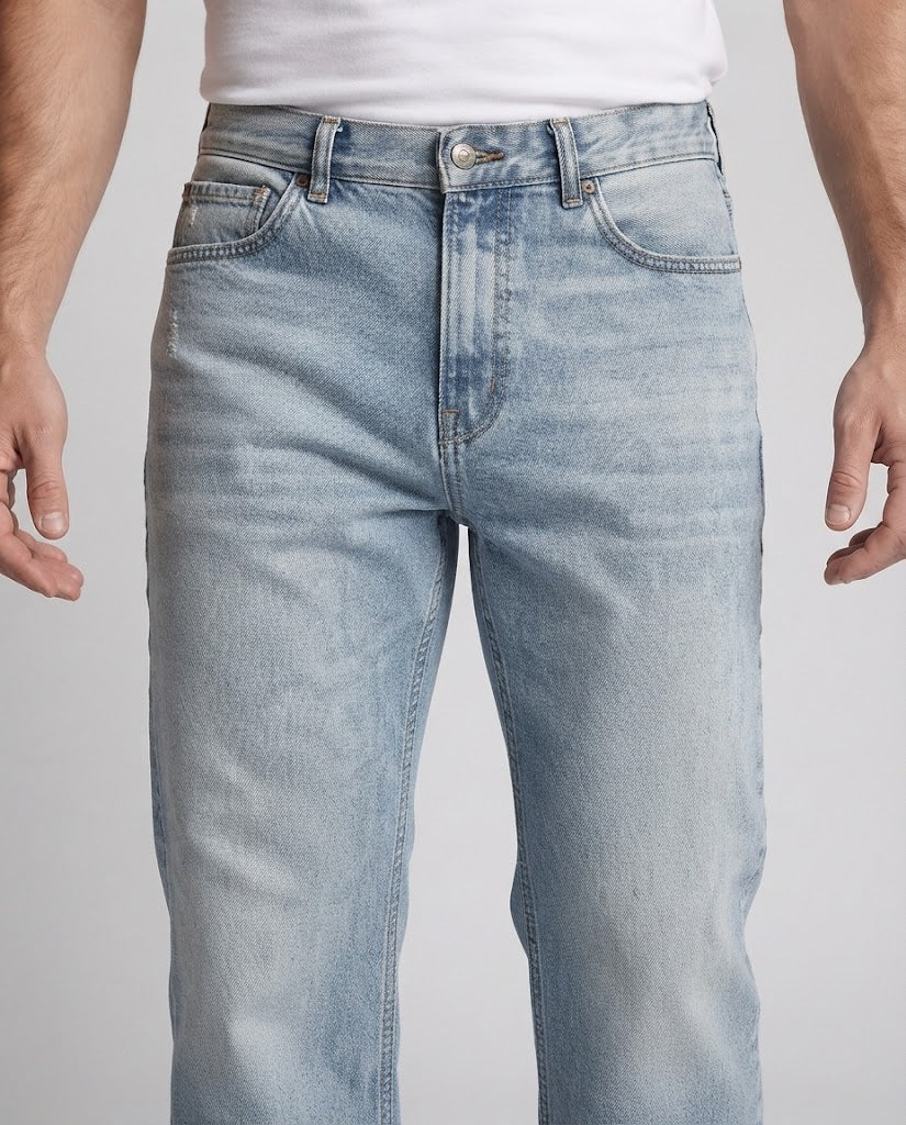 Herren Locker geschnittene Denim-Hose mit extra weitem Bein und leichter Used-Waschung Echo Archiv