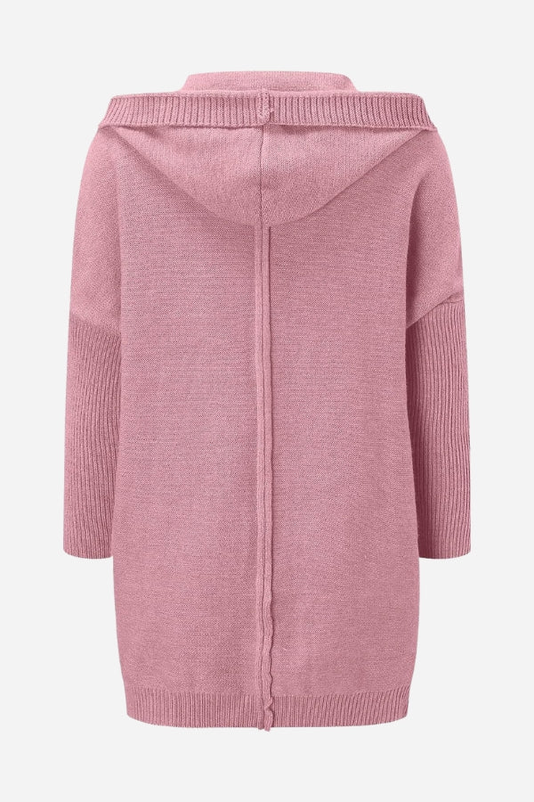 Oversized Strickcardigan mit Kapuze – Veloura