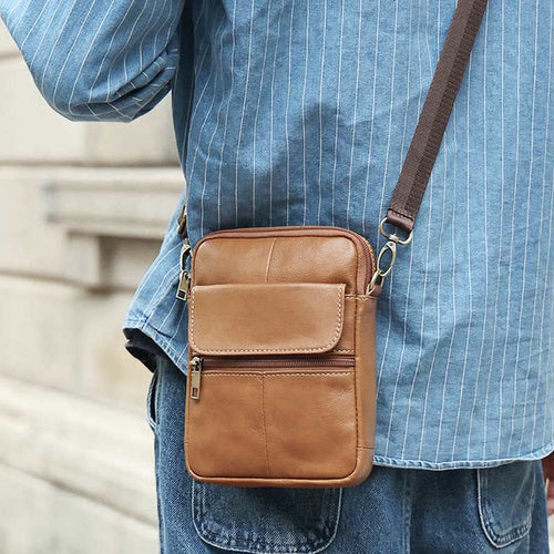 Kleine Umhängetasche Aus Echtem Leder für Herren – Valdoro