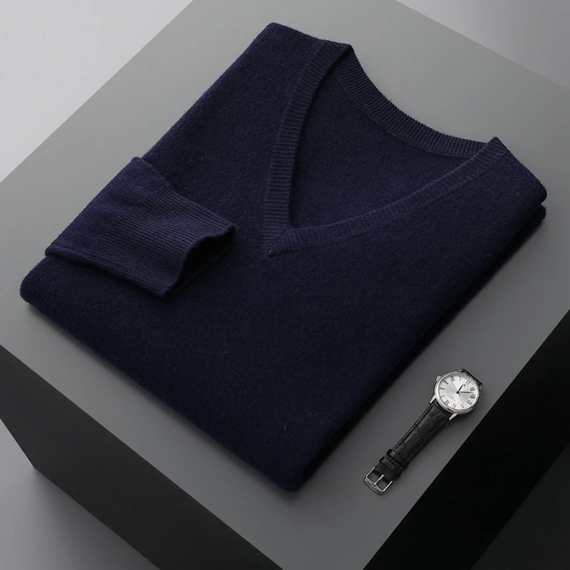 Echoarchiv | Pullover Herren, V-ausschnitt, Weiches Strickmaterial