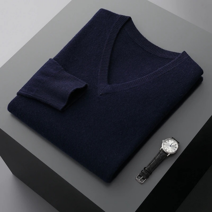 Echoarchiv | Pullover Herren, V-ausschnitt, Weiches Strickmaterial