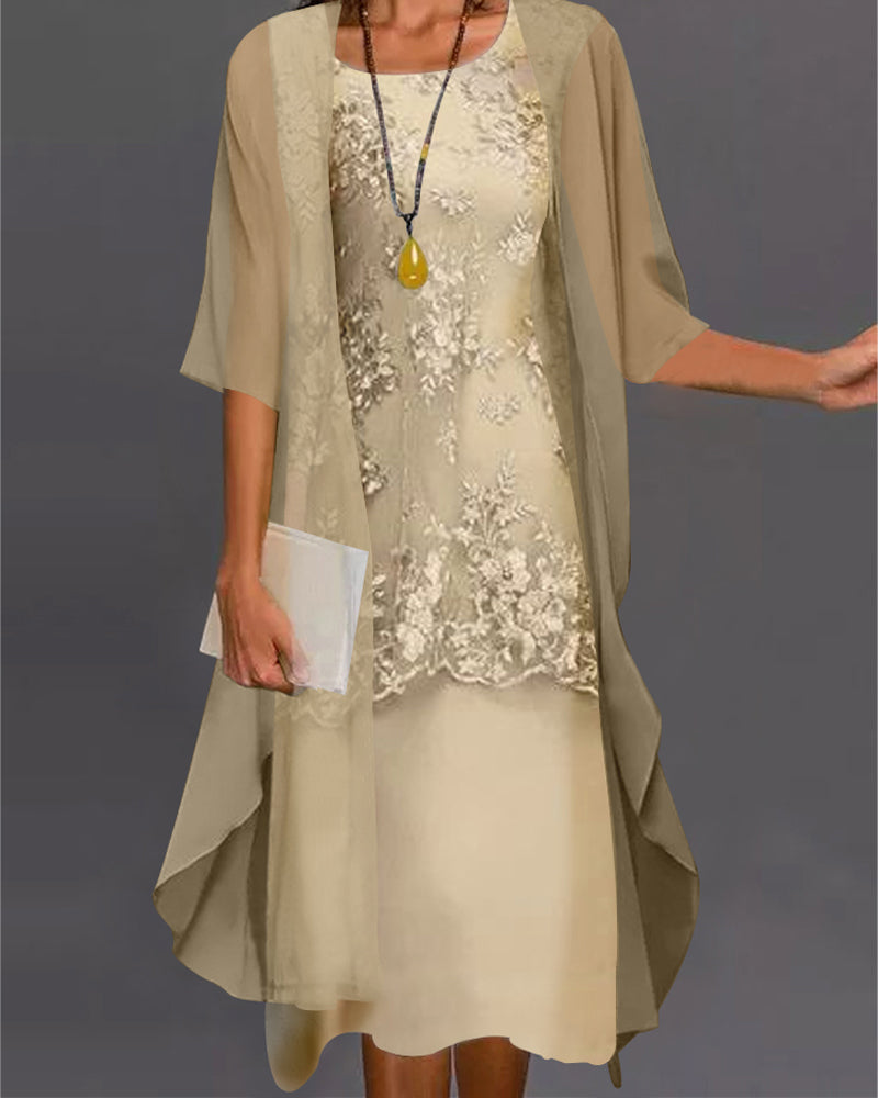 Elegantes Chiffon-Kleid In Zwei Teilen – Élara