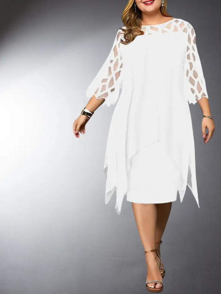 Echoarchiv | Elegantes Plus Size Spitzen-Midi-Kleid
