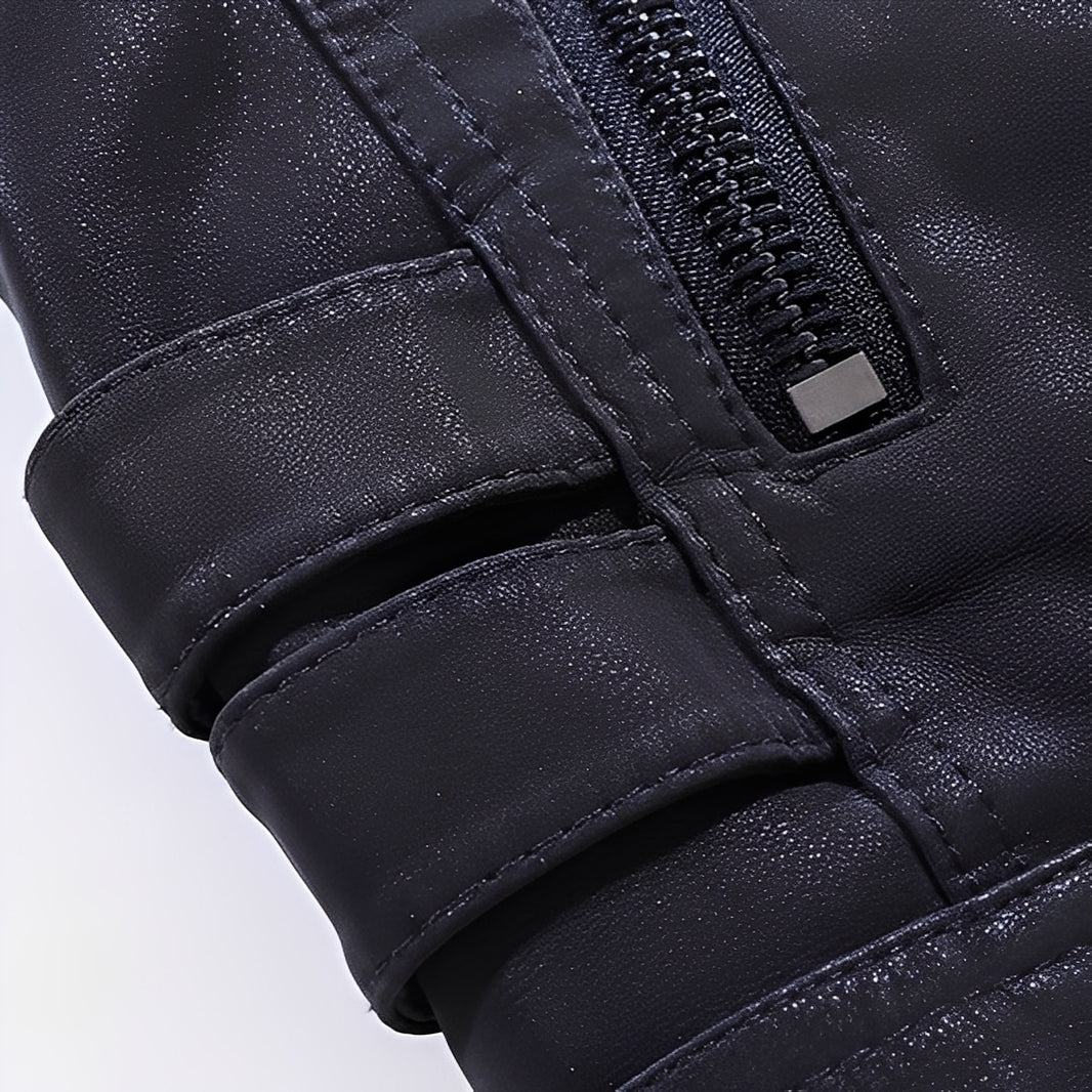 Echoarchiv | Stylische Motorrad Vegan-Lederjacke für Herren