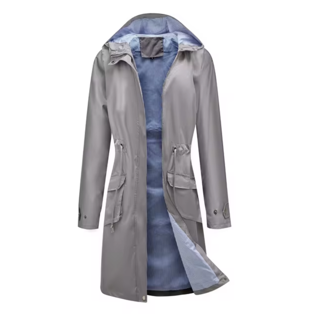 Echoarchiv | Lange Wasserdichte Jacke mit Kapuze für Damen