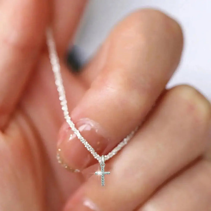 Echoarchiv | Sterling Silber Kreuz Zirkonia Halskette für Damen