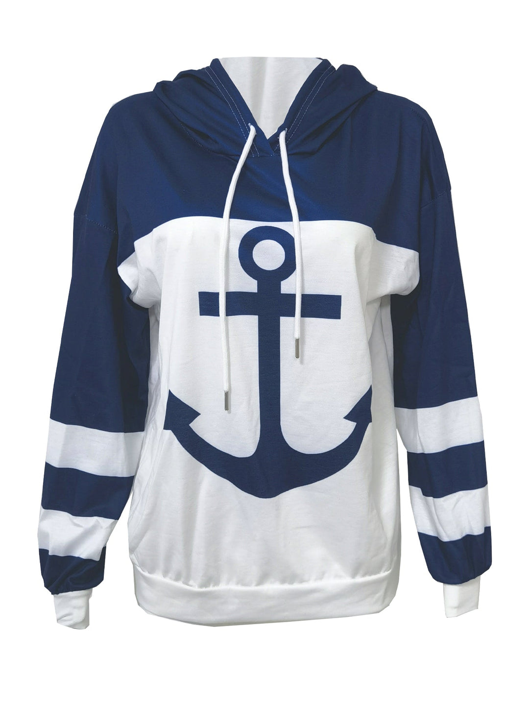 Echoarchiv | Colorblock-Hoodie mit Anker-Print