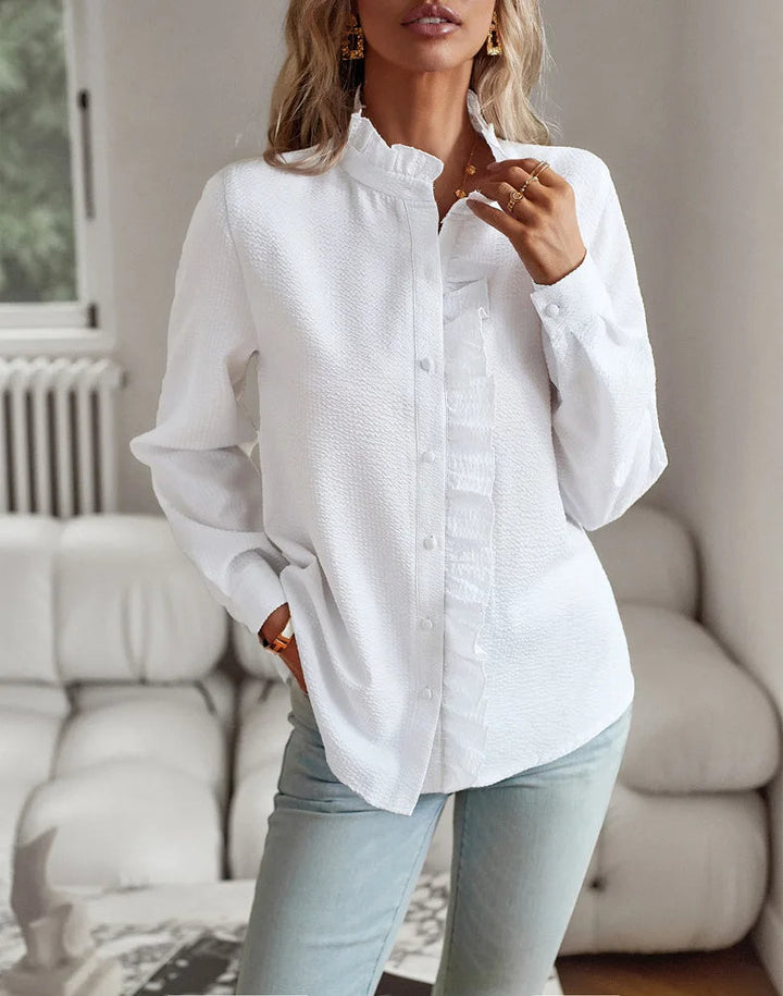 Echoarchiv | Bluse mit Rüschendetails Leicht und Stilvoll Femininer Touch