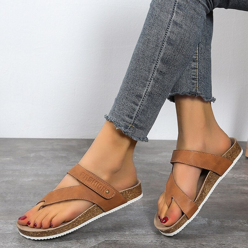 Orthopädische Sandalen mit Offener Zehenpartie und Korksohle – Sorelia