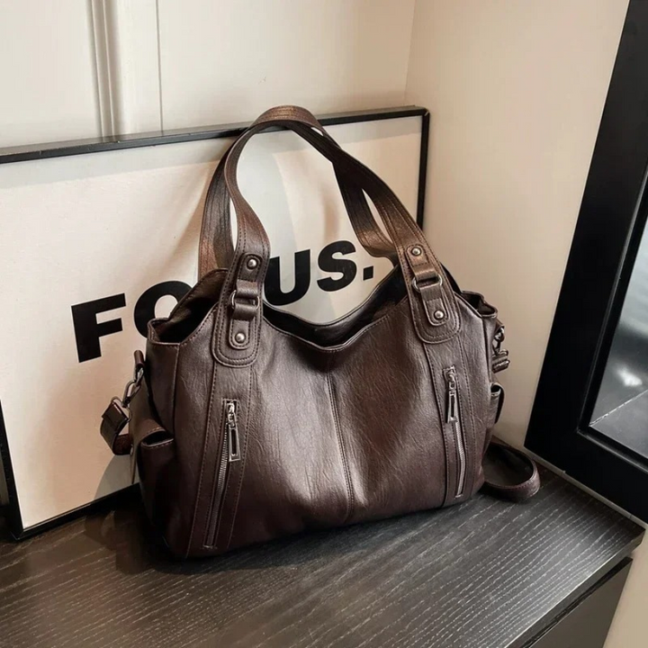 Stilvolle Lederhandtasche Mit Reißverschluss – Avelisse