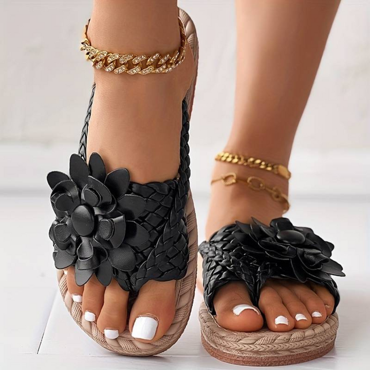 Echoarchiv | Damen-Sandalen mit Offener Zehenspitze und Eleganten Geflochtenen Riemen