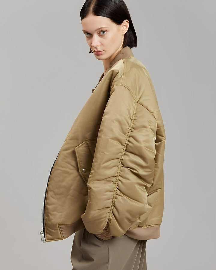 Echoarchiv Damen Oversize Bomberjacke mit Reißverschluss
