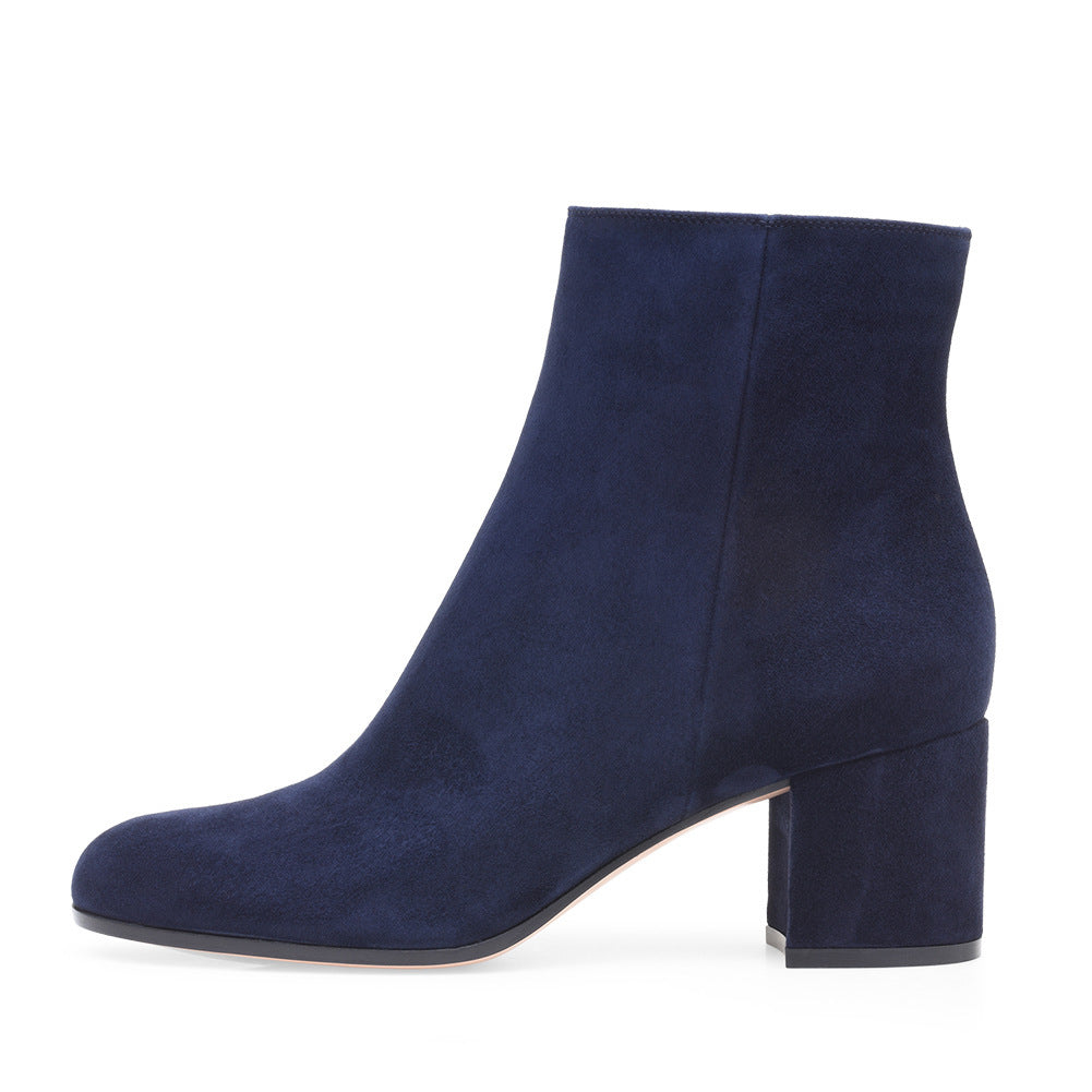 Echoarchiv | Damen Chunky Heel Rund-Toe Mittel-Hügel Stiefel