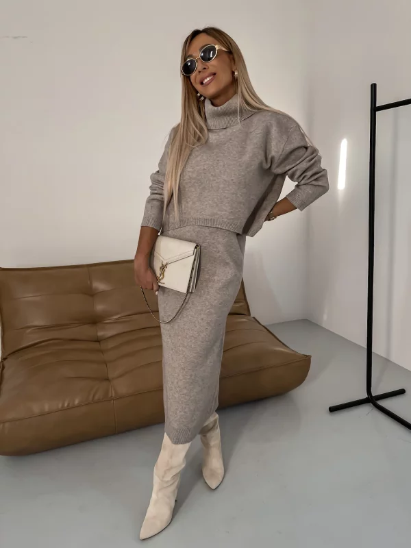 Echoarchiv | Jersey Set Midikleid mit Rollkragen