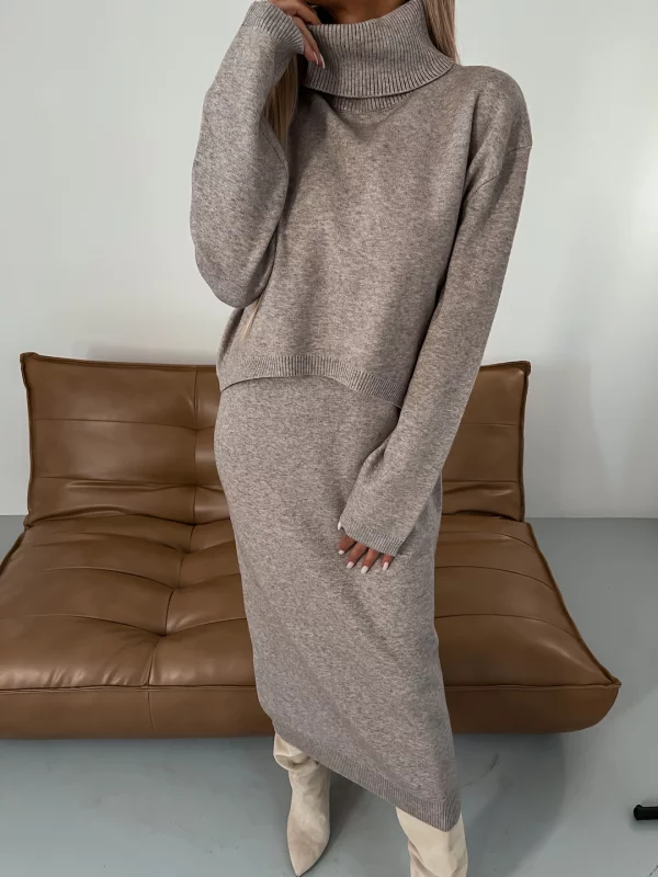 Echoarchiv | Jersey Set Midikleid mit Rollkragen