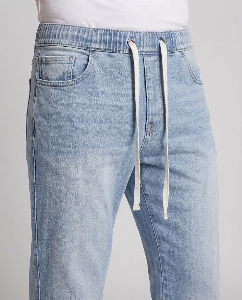 Herren Weite Stonewashed-Denim-Jeans mit bodenlangem Saum und relaxed Fit Echo Archiv