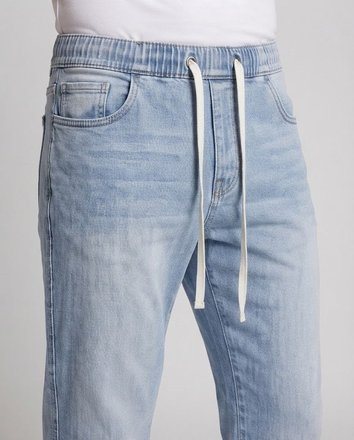 Herren Weite Stonewashed-Denim-Jeans mit bodenlangem Saum und relaxed Fit Echo Archiv