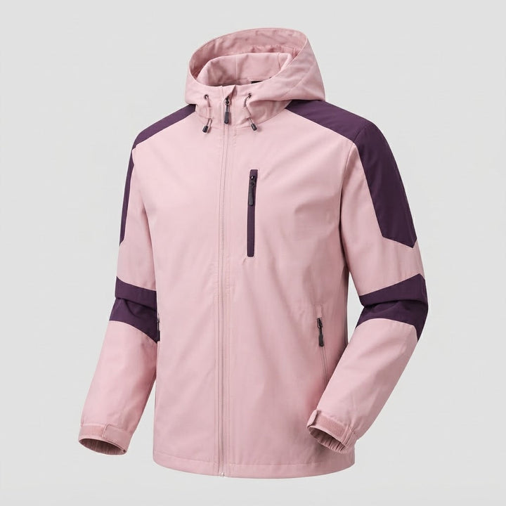 Leichte, wasserabweisende Herren-Hoodie-Softshell-Jacke mit Kontraststreifen und Brustreißverschluss Echo Archiv