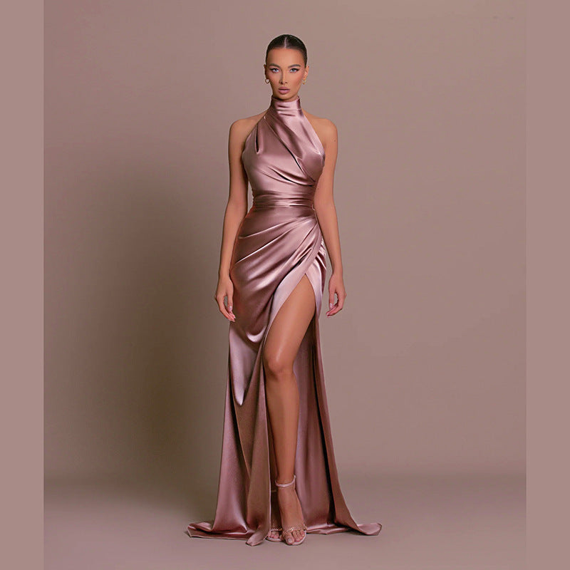 Echoarchiv | Vielseitiges Ärmelloses Herbst Kragen Langes Kleid