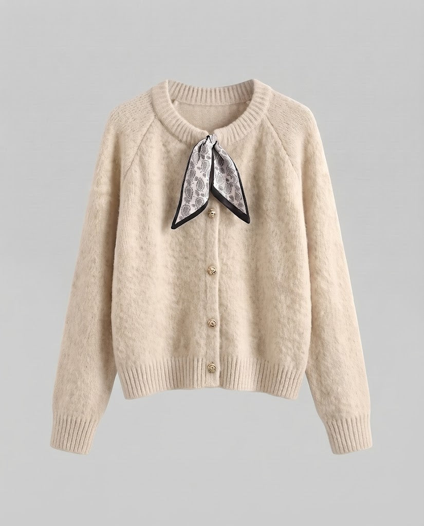 Damen Flauschiger Kurzcardigan mit Rundhalsausschnitt und Raglanärmeln Echo Archiv