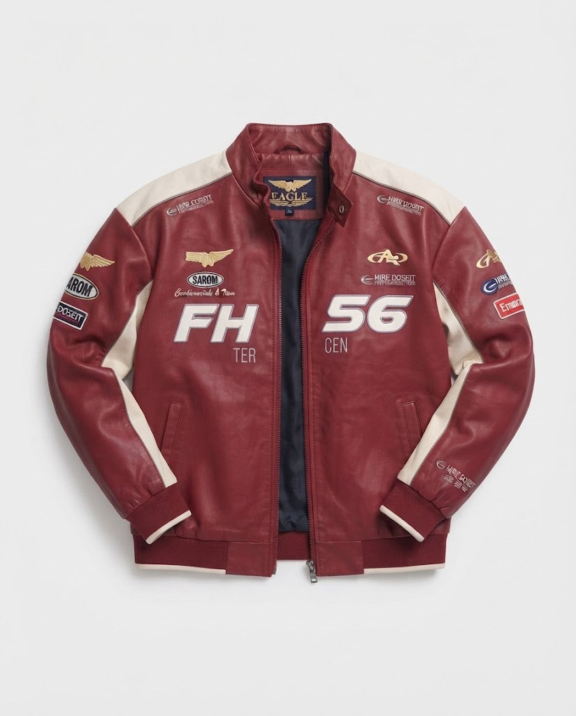 Herren Modische Kunstlederjacke mit praktischen Details Echo Archiv