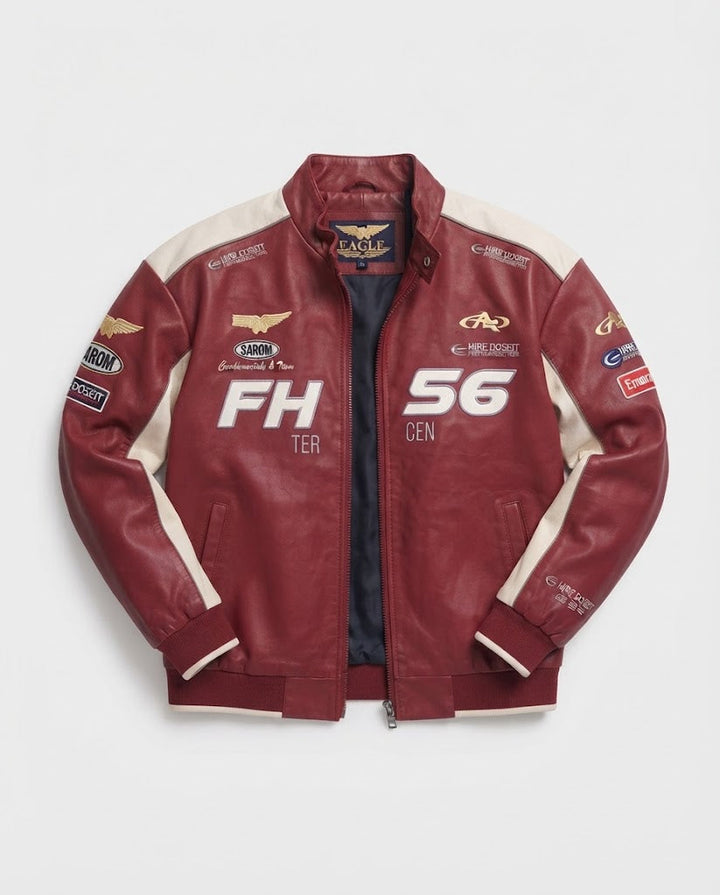 Herren Modische Kunstlederjacke mit praktischen Details Echo Archiv