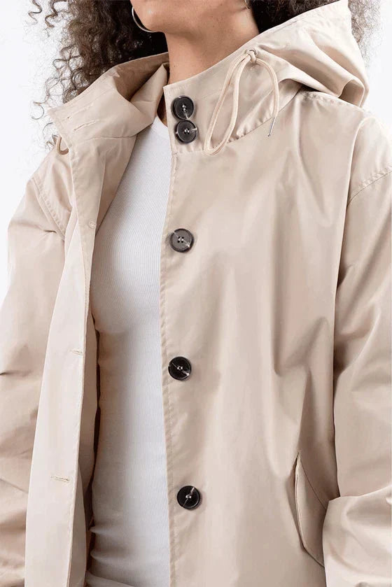 Damen Windbreaker Mantel mit Kapuze – Célinea