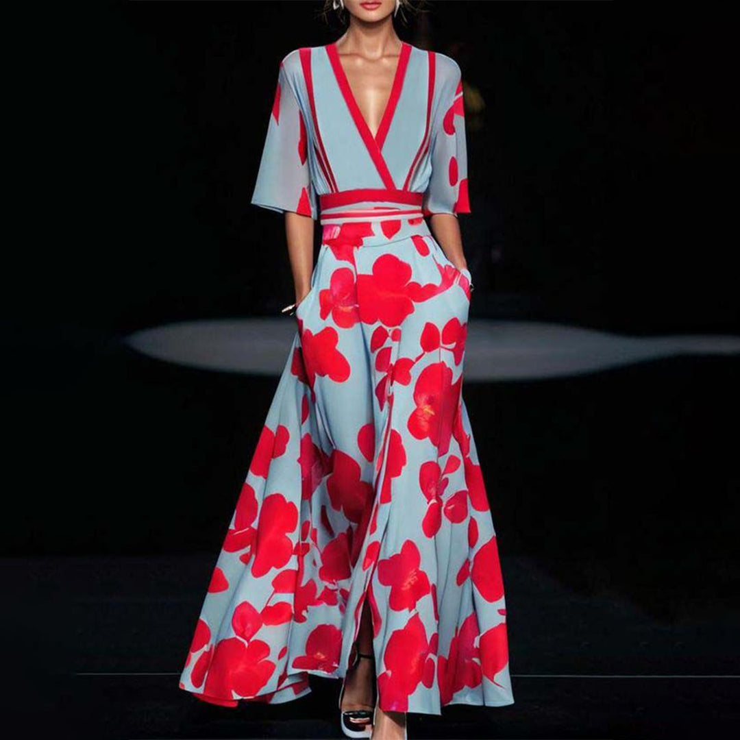 Echoarchiv | Kurzärmeliges Maxikleid Lässig und Stilvoll