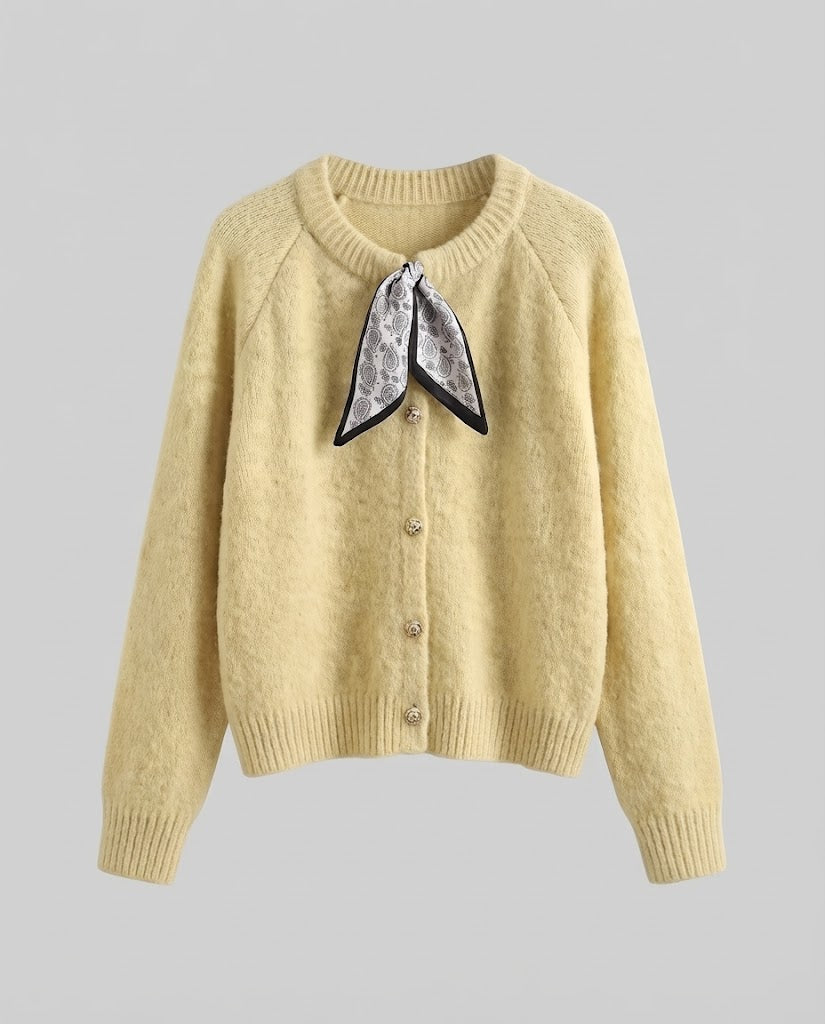 Damen Flauschiger Kurzcardigan mit Rundhalsausschnitt und Raglanärmeln Echo Archiv