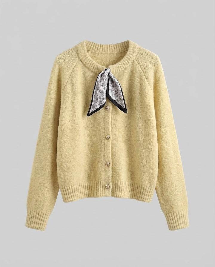 Damen Flauschiger Kurzcardigan mit Rundhalsausschnitt und Raglanärmeln Echo Archiv