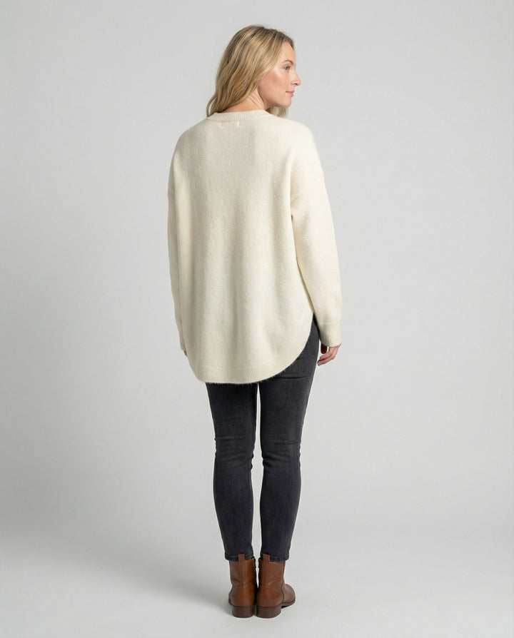 Echoarchiv | Pullover - Damen Herbst Mid-Length Oversized Pullover