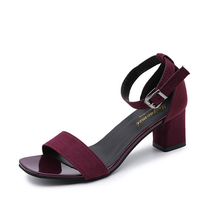 Damen eleganter Riemchen-Sandaletten mit robustem Blockabsatz und verstellbarem Fesselriemen Echoarchiv